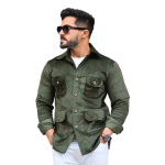 Dark-Green Corduroy Hunting Shacket | Premium Men's Outerwear | Classic Shirt-Jacket Design | Comfortable Cotton Corduroy | Size 36-44